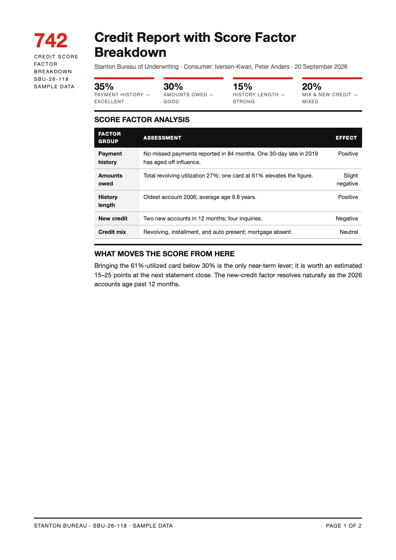 Swiss international credit report